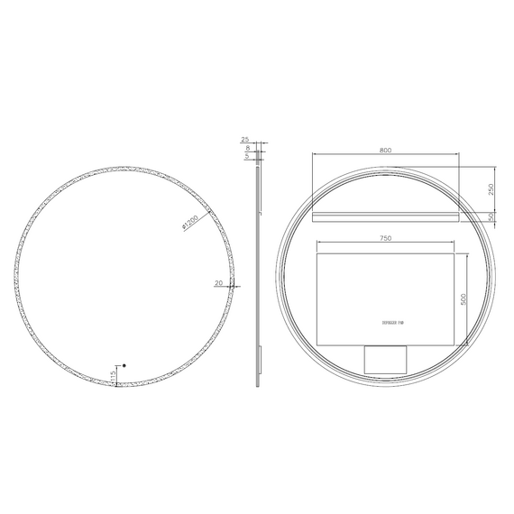 Зеркало Boheme Modern 120 см 545-120-GM, gun metal фото 2