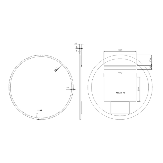 Зеркало Boheme Modern 80 см 545-80-B, чёрный фото 2