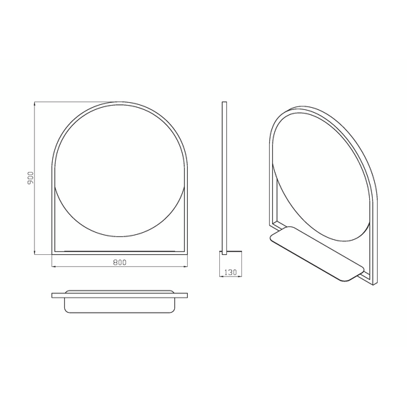 Зеркало Armadi Art Vallessi 80 см 550/2, антрацит фото 3