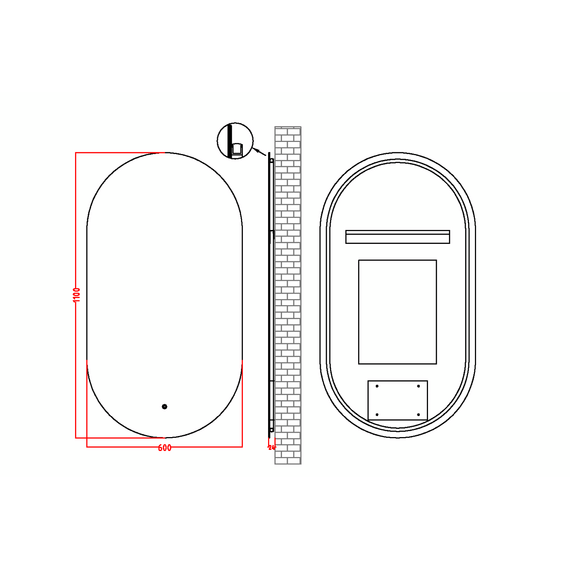 Зеркало Boheme Modern 60 см 568-GM, gun metal фото 2