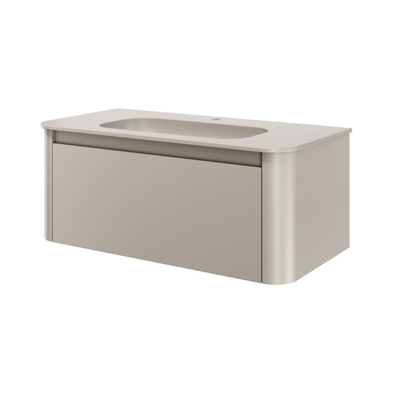 Тумба подвесная с раковиной-столешницей Armadi Art Voi 100 см 782-100-C (раковина 786-100-C) cashmere фото 