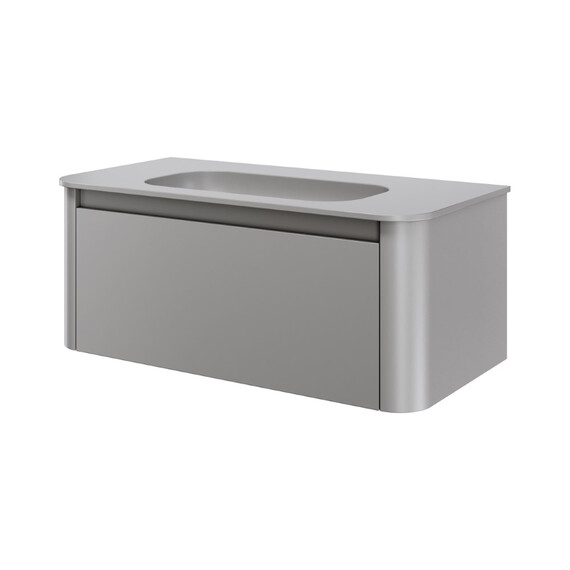 Тумба подвесная с раковиной-столешницей Armadi Art Voi 100 см 782-100-L (раковина 786-100-L без отв) luna фото 