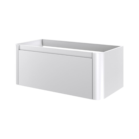 Тумба подвесная с раковиной-столешницей Armadi Art Voi 100 см 782-100-MW (раковина 786-100-MW без отв.) matt white фото 3