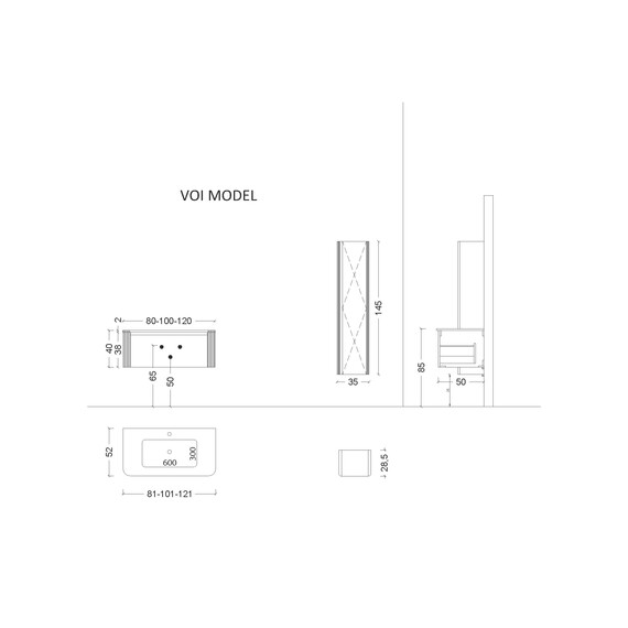 Тумба подвесная с раковиной-столешницей Armadi Art Voi 120 см 782-120-D (раковина 786-120-D без отв) daphne фото 4