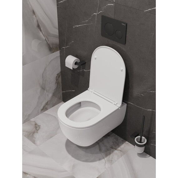 Унитаз подвесной безободковый Belbagno BB008CH-TOR/SC с тонкой крышкой микролифт (система смыва Торнадо) фото 18