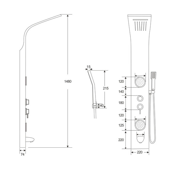 Гидромассажная панель Ceruttispa TWIN BS CT9986 фото 3
