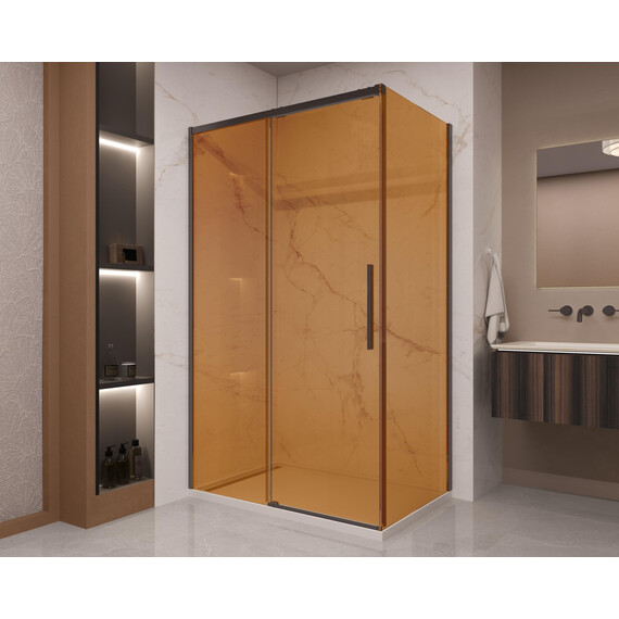 Душевое ограждение Vincea Stella 120x90 см VSR-1ST9012GSB (стекло 8 мм) чёрный/янтарь фото 2