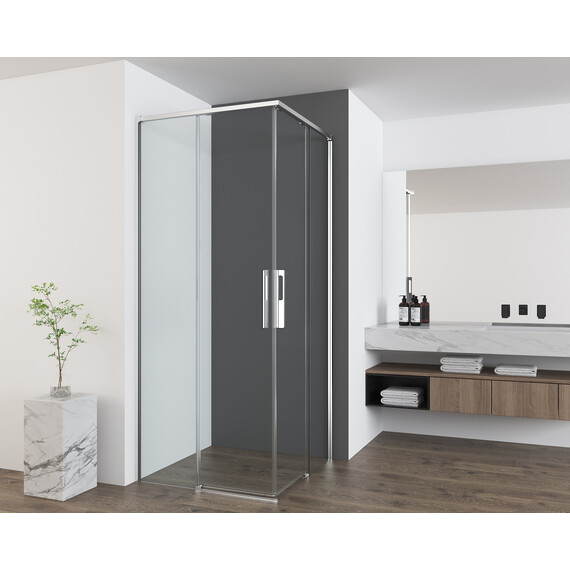 Душевое ограждение Vincea Ultima 80x80 см VSS-7UL8080CL (стекло 8 мм) хром/прозрачное фото 2