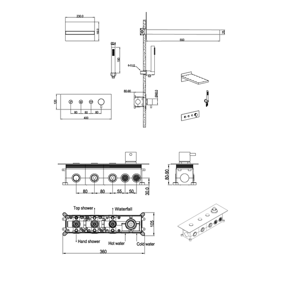 Душевая система для душа Boheme Fusion 130-CB, медь брашированная фото 2