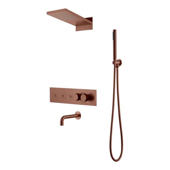 Душевая система для душа с термостатом Boheme Fusion 131-2-BRB (со скрытой частью) бронза брашированная фото 