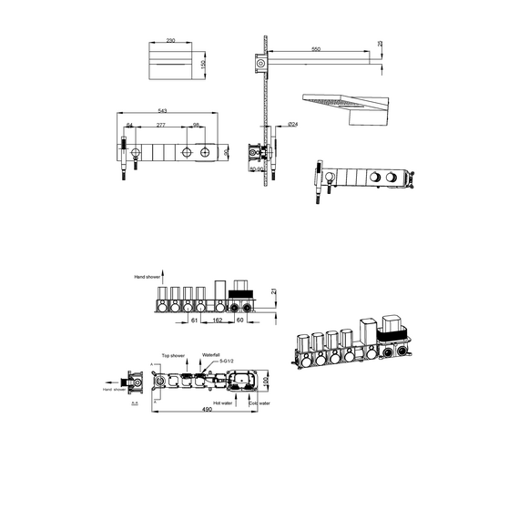 Душевая система для душа с термостатом Boheme Zodiac 133-NB, никель фото 2