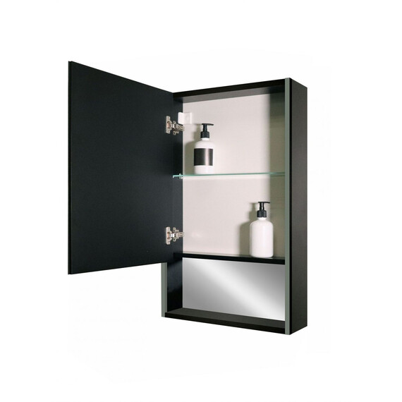 Зеркало-шкаф Art&Max Foggia 60 см AM-Fog-600-800-1D-L-DS-F-Nero, чёрный фото 4