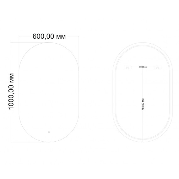 Зеркало Art&Max Torino 60 см AM-Tor-600-1000-DS-Nero, чёрный фото 7