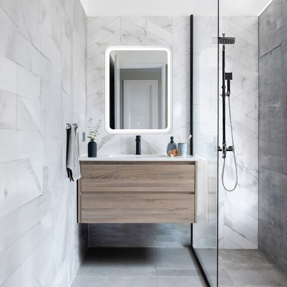 Зеркало Art&Max Genova 60 см AM-Gen-600-800-DS-F-White фото 7