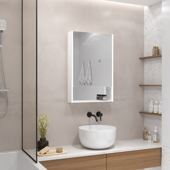 Зеркало-шкаф Art&Max Foggia 60 см AM-Fog-600-800-1D-R-DS-F-White фото 5