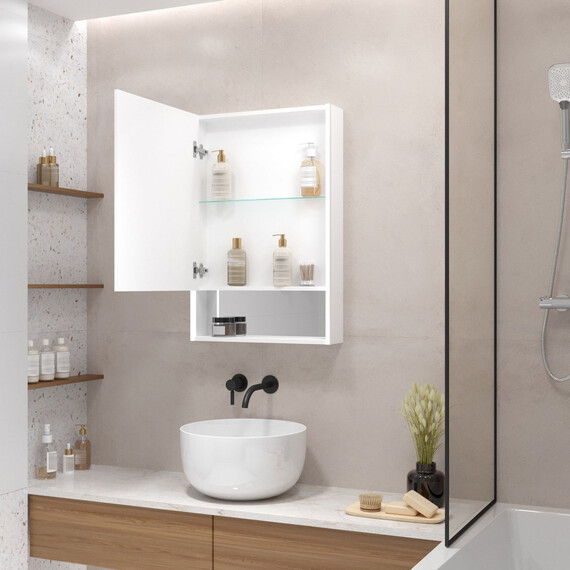 Зеркало-шкаф Art&Max Foggia 50 см AM-Fog-500-800-1D-L-DS-F-White фото 6