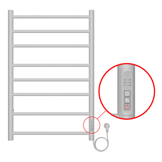 Полотенцесушитель электрический Azario Parma П8 500x800 мм AZ10858W фото 4