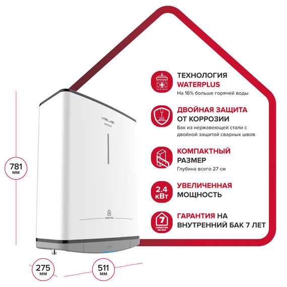 Водонагреватель электрический Ariston VELIS STYLE INOX R 50 3700719 фото 7