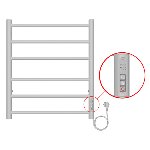 Полотенцесушитель электрический Azario Parma П6 500x600 мм AZ10856W фото 4