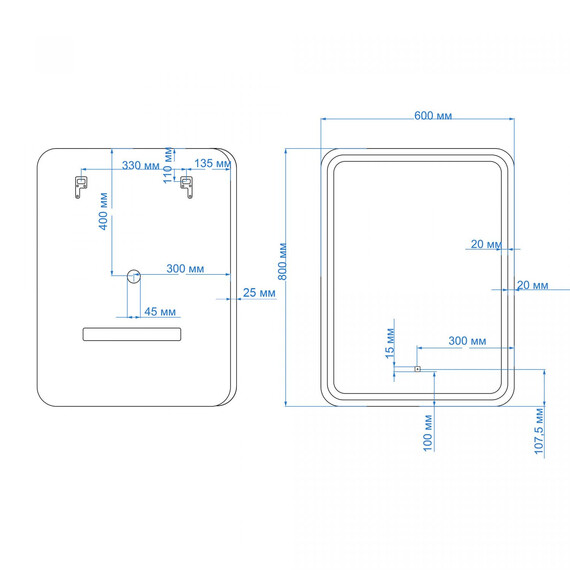 Зеркало Art&Max Genova 60 см AM-Gen-600-800-DS-F-White фото 8