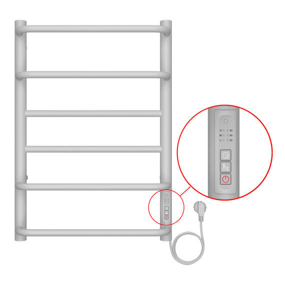 Полотенцесушитель электрический Azario Milan П6 400x600 мм AZ90846W фото 4