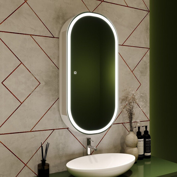 Зеркало-шкаф Art&Max Bari 50 см AM-Bar-500-1000-1D-R-DS-F-White фото 4