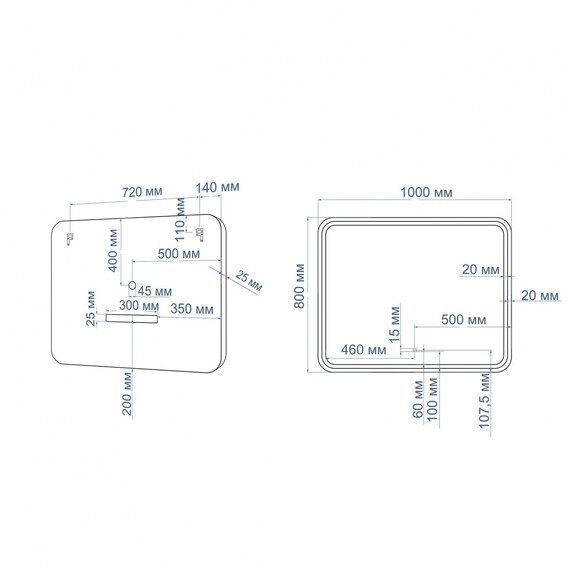 Зеркало Art&Max Genova 100 см AM-Gen-1000-800-DS-F-White фото 9