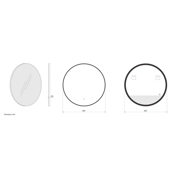 Зеркало Art&Max Sanremo 80 см AM-San-800-DS-F-Nero, чёрный фото 9