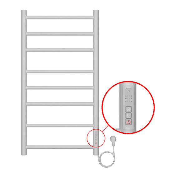 Полотенцесушитель электрический Azario Parma П8 400x800 мм AZ10848W фото 4