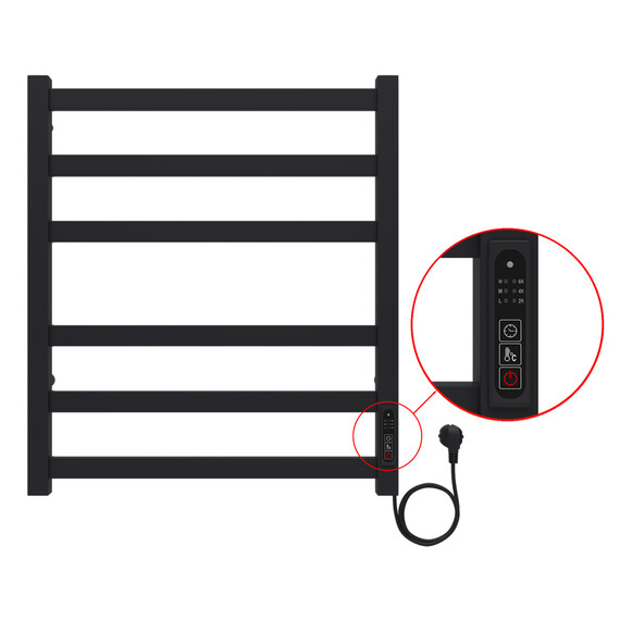 Полотенцесушитель электрический Azario Palermo П6 500x600 мм AZ83856B фото 4