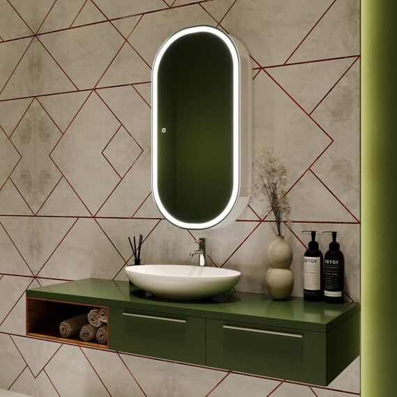 Зеркало-шкаф Art&Max Bari 50 см AM-Bar-500-1000-1D-R-DS-F-White фото 8