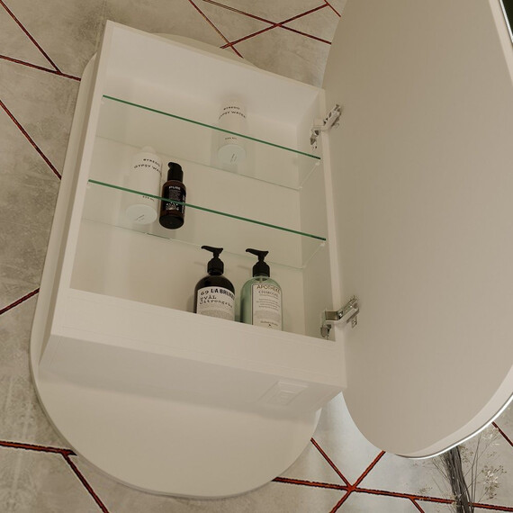 Зеркало-шкаф Art&Max Bari 50 см AM-Bar-500-1000-1D-R-DS-F-White фото 6