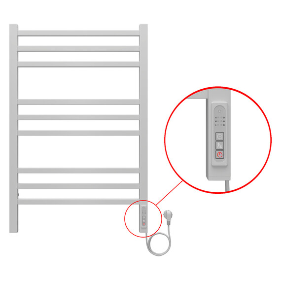 Полотенцесушитель электрический Azario Ancona П9 500x800 мм AZ71858W фото 4