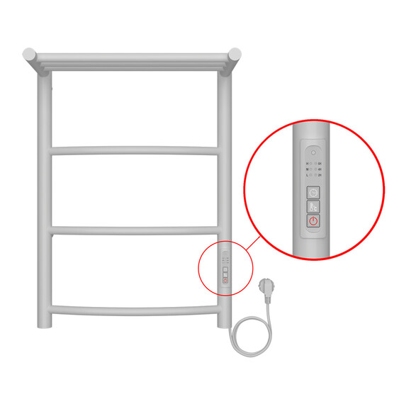 Полотенцесушитель электрический Azario Verona с полкой П4 400x600 мм AZ04846PW фото 4