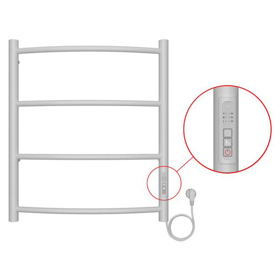 Полотенцесушитель электрический Azario Verona П4 500x600 мм AZ04856W фото 4