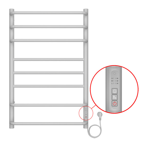 Полотенцесушитель электрический Azario Milan П8 500x800 мм AZ90858W фото 4