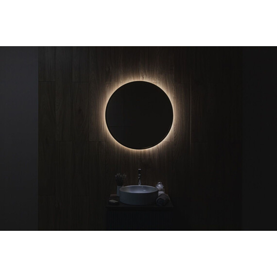 Зеркало Art&Max Asti 80 см AM-Ast-800-DS-FNC-Nero, чёрный фото 3