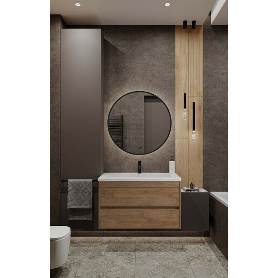 Зеркало Art&Max Asti 80 см AM-Ast-800-DS-FNC-Grey, тёмно-серый фото 5