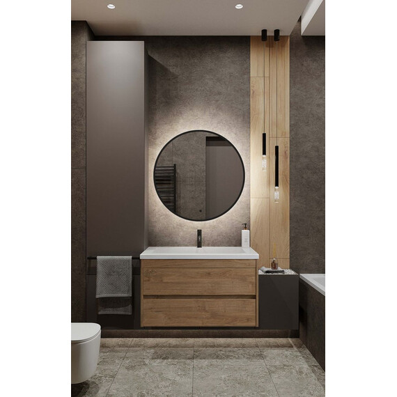 Зеркало Art&Max Asti 80 см AM-Ast-800-DS-FNC-Grey, тёмно-серый фото 4