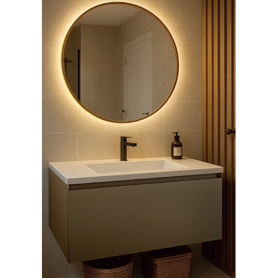 Зеркало Art&Max Asti 80 см AM-Ast-800-DS-FNC-Gold, золото фото 8