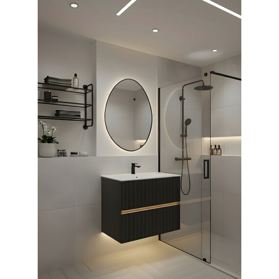 Зеркало Art&Max Como 70 см AM-Com-700-1000-DS-F-Nero, чёрный фото 4