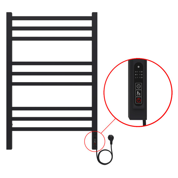 Полотенцесушитель электрический Azario Ancona П9 500x800 мм AZ71858B фото 4