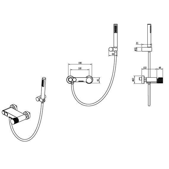 Смеситель для ванны Boheme Stick 123-NB.3, никель фото 2