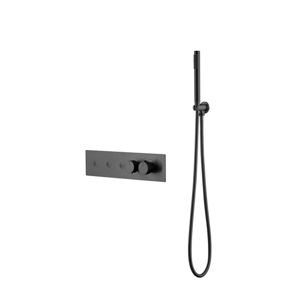 Душевая система для душа с термостатом Boheme Fusion 131-SYS-GM (со скрытой частью) графит фото 