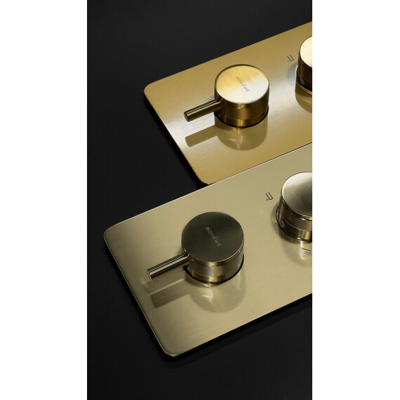 Термостат для душа Boheme Сell 134-2-MG (со скрытой частью) золото матовое фото 2