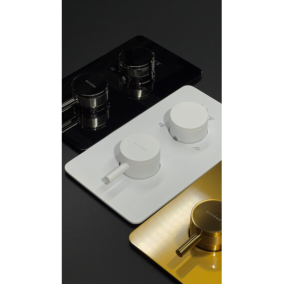 Термостат для душа Boheme Сell 134-2-MW (со скрытой частью) белый матовый фото 2