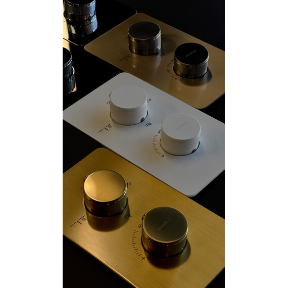 Термостат для ванны Boheme Сell 134-3-MG (со скрытой частью) золото матовое фото 3