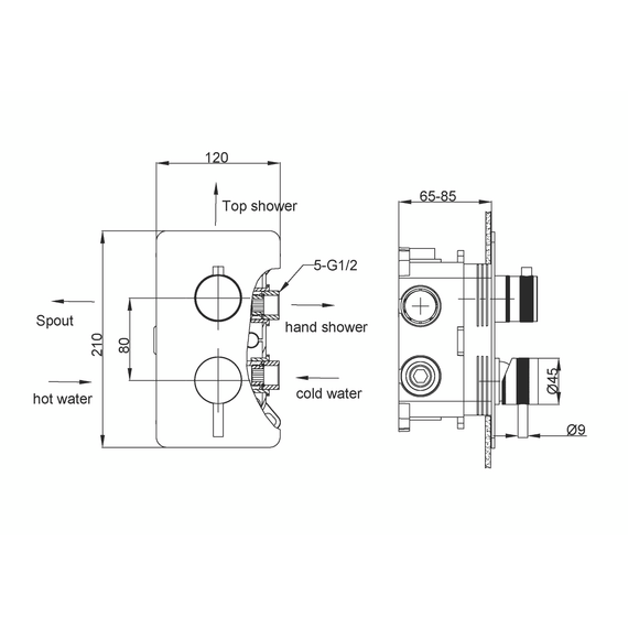 Смеситель для ванны Boheme Cell 135-3-SGM (со скрытой частью) графит глянец фото 2