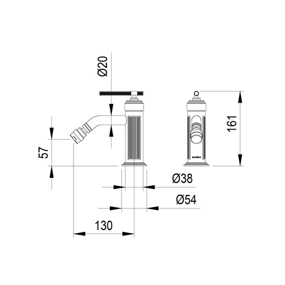 Смеситель для биде Boheme Eterna 176-MG, золото матовое фото 2