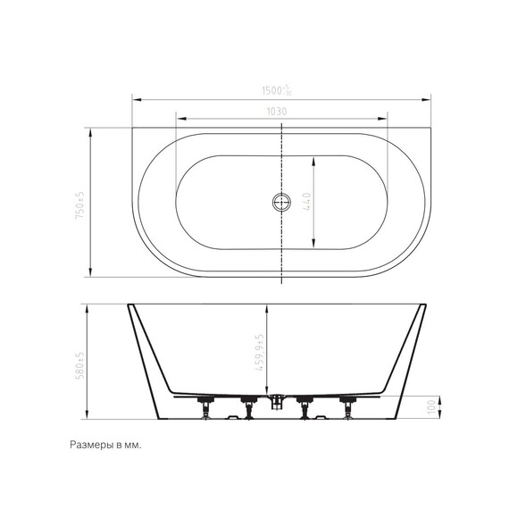 Ванна отдельностоящая Art&Max Modica 150x75 см AM-MODICA-1500-750 фото 5